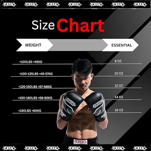 Yokkao Muay Thai Boxing Gloves – Essential Gloves for Beginners Men & Women Microfiber Leather Multi-Layered Foam Padding & Secure Fit - size: 10oz