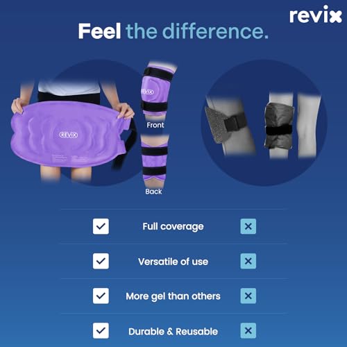 REVIX 20" XXXL Ice Pack for Knee Discomfort and Fatigue, Reusable Extra Large Cold Packs for Relaxation, Knee Replacement Surgery, ACL, Meniscus Tear with Cold Therapy, Purple - style: Purple-1 Pack