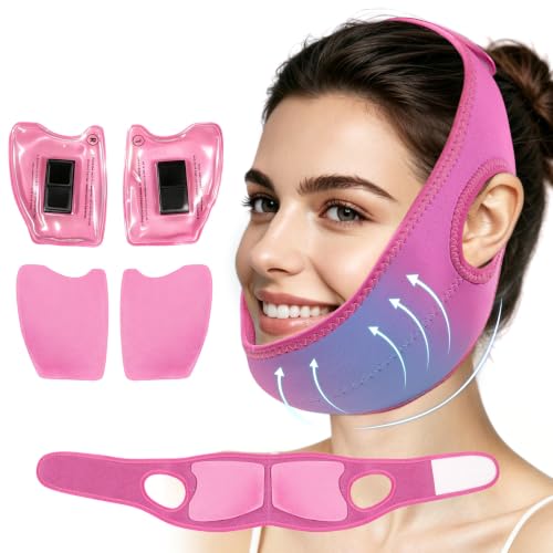 Wisdom Teeth Ice Pack Head Wrap Jaw Face Ice Pack for Wisdom Teeth Removal Extraction Toothache Pain Relief Facial Face Oral Surgery TMJ Tonsillectomy Recovery Must Haves (Hot Pink) - color: Hot Pink