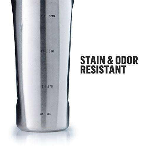 BlenderBottle Radian Shaker Cup Insulated Stainless Steel Water Bottle with Wire Whisk, 26-Ounce, Matte White - color: Matte White