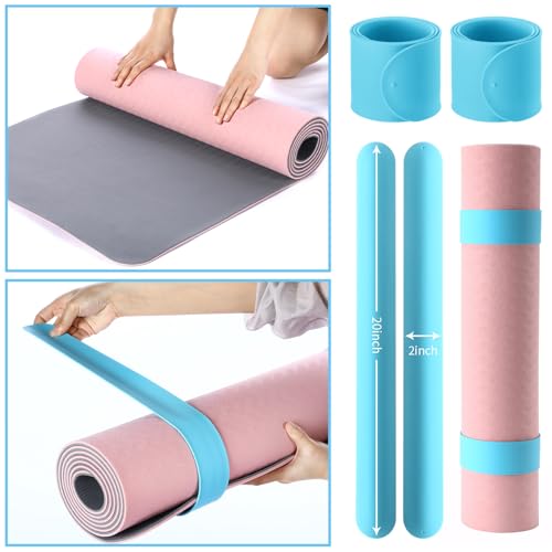 Halloscume Yoga Mat Bag Set for Women Including Yoga Tote Bag (Without Mat) Booty Resistance Bands Non Slip Sports Socks Silicone Ties for Pilates Travel Workout Office Home Gym - color: Green, Blue