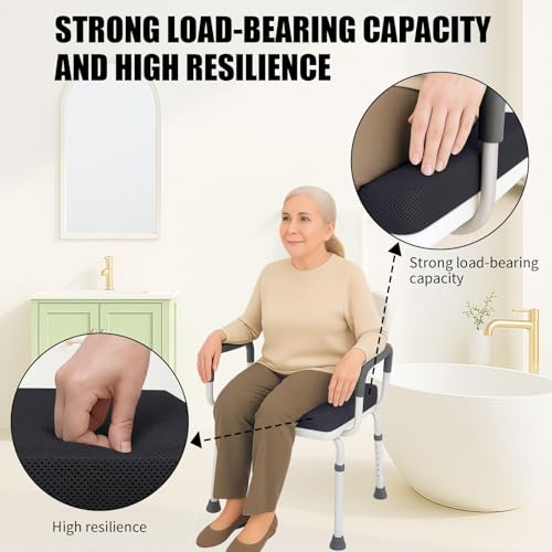 2 Pack Shower Bench Cushion, Soft Chair Pad for Elderly Bathing, Easy to Clean & Quick Dry, 4D air Fiber Material, Suitable for Shower Seat Cushion, Bathtub Baths, Poolside Rest, Black - size: Black