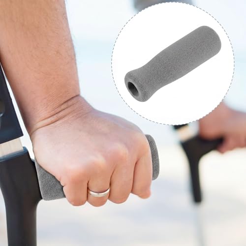 Timtin Foam Cane Handle Grip Replacement Offset Walking Hand Foam Handle for Bicycle Handlebars Walking Cane Accessories 4.53 x 0.98 x 0.98 Inch - color: Grey