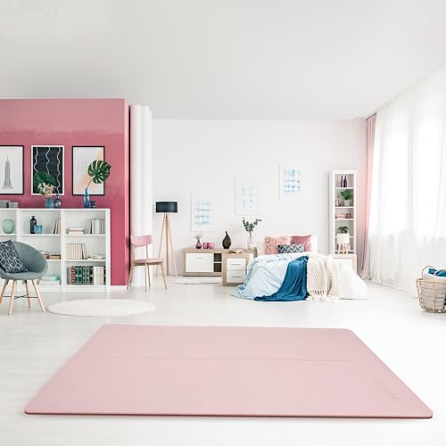 Gogokiwi Large Yoga Mat (6'x4') – 1/4" & 1/2" Thick Exercise Mats for Home Workout, Extra Wide Workout Mats for Home Gym, Yoga, Pilates, Stretching, Floor & More - color: Rose Latte, size: Extra Cushion (1/2 Inch Thick)