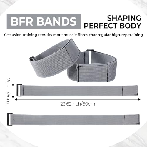 BFR Occlusion Bands for Women Glutes Blood Flow Restriction Bands Best Fabric Resistance Band Adjustable Bundle Booty Band for Exercising Legs Butt Hip Building Workouts Squat Butt Thigh Fitness - color: grey