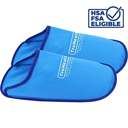 Gel Ice Pack Slippers - Hot & Cold Therapy for Neuropathy Relief & Foot Care, Cooling Gel Comfort for Swollen Feet & Swelling Relief, Flexible Ice Pack Design - 1 Pair, Blue Vinyl