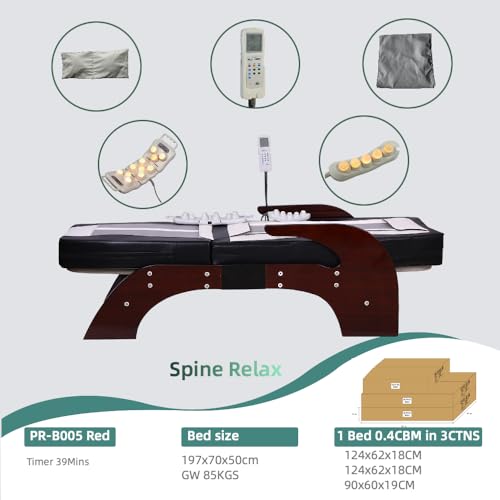 Premium Jade Roller Far Infrared Full Body Massage Bed Table (Black) - size: Full Body Massage Bed