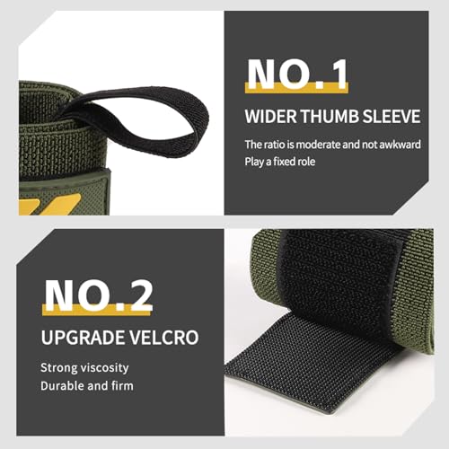 Pro-Grade Weightlifting Wrist Wraps (24") for Gym, Strength Training, and Powerlifting(1 Pair) - Heavy-Duty Thumb Loop Straps for Maximum Wrist Support in Bodybuilding & Fitness (Men & Women) - color: Yellow&Black
