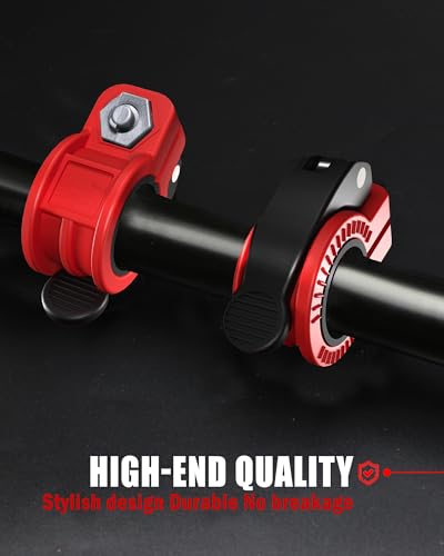 Mini Barbell Clips 1 inch I Multi-Size Adjustable Barbell Collar I 1 inch Barbell ClampsIQuick Release Weight Clips Pair of Locking for Dumbbell Bar - color: Red+black