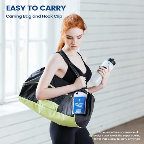 Clothirily Cooling Towels for Women Men, Breathable Cooling Towels for Neck and Face, Workout Towel for Hot Weather, Sweat Towel for Gym Yoga, Camping, Fitness, Running, Traveling, 6 Pack 40"x12" - color: 2 Dark Blue/2 Light Blue/2 Dark Grey