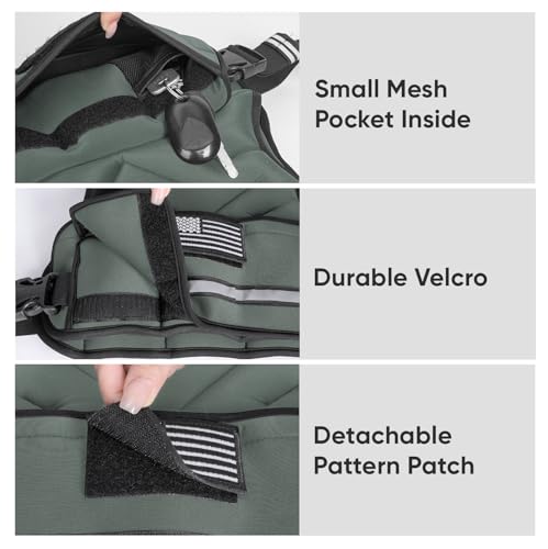 APEXUP Adjustable Weighted Vest, 4-10lb/12-18lb/20-32lb Vest with 6 Ironsand Weights and Large Pocket, Weight Vest for Men Women Strength Training, Running, Walking - color: Grey, size: 12-18lbs