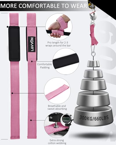 Barbell Squat Pad Set- Nylon Padding AntiSlip- Thick Foam Barbell Pad for Squats Cushion,Lunges&Bar Padding for Hip Thrusts -Standard Olympic Weight Bar Pad (Wrist Straps Weightlifting-Ankle Straps) - color: Pink