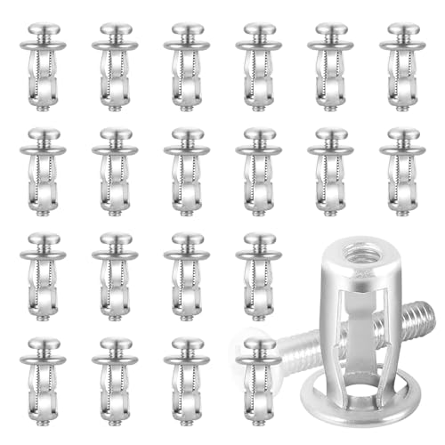 20Pcs M4 x 20 Hollow Door Anchor Set, Metal Cavity Fixing Anchors for Aluminium Cladding, Steel Pipe, Iron Sheet, Plastic Sheet (8 * 16MM) - color: M4 x 20(8*16MM)