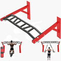 Upgrade Pull Up Bar Wall Mounted,Heavy Duty Multi Grip Chin Up Bar for Strength Training, 600 lbs Capacity, Durable Steel Construction, Perfect for Home and Garage Workouts - color: Red+Black