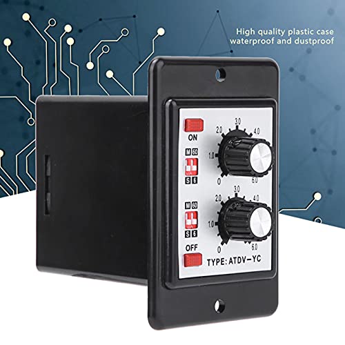 Twin Timer Relay, On Off Knob Control Time Switch 6S-60M, Short Period Repeat Cycle Intermittent Timer Interval Timer (AC 110/220V)
