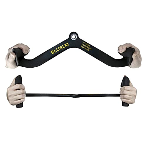 BLUSLM LAT Pull Down Bar for Cable Machine, LAT Pulldown Attachments T-bar V-bar Cable Attachment for Gym, Back Tricep Strength Training Handle - size: 21.6 Inch-1 Pack