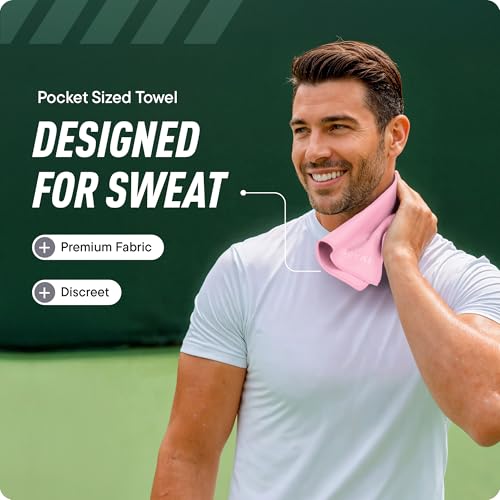 DRYKI Pocket-Sized Sweat Towels - The Original Sweat Absorbing Handkerchiefs - Quick-Dry Microfiber Sweat Rags for Face, Hands, & Body - Men & Women - Gym, Sports, and Work (Pink: 5 Pack) - color: *Seashell Pink