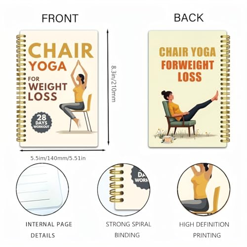 5.5" x 8.3" Daily Fitness Planner Notebook, Weight Loss Tracking Journal - Spiral-Bound Workout Notebook for Gym, Daily Use & Gifting