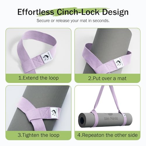 Slim Panda Yoga Mat Straps for Carrying, Adjustable Yoga Mat Carrier Sling Fits All Mats(Mat Not Included) - color: Milky White, size: 72 inches