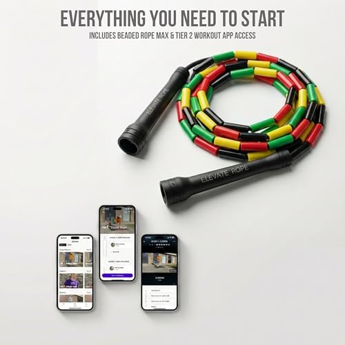 Pro-Grade Beaded Jump Rope for Beginners - color: Rasta