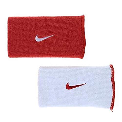 Nike Dri-fit Doublewide Wristbands Home & Away 2pk - color: Red/White