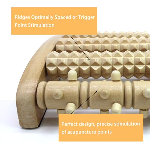 Foot Massager Roller (One Foot). Plantar Fasciitis & Pain Relief. Shiatsu & Acupressure Reflexology Tool, Myofascial Release, Trigger Point Acupuncture. (5.55x4.57x1.77 inch) - size: 5.55x4.57x1.77 Inch