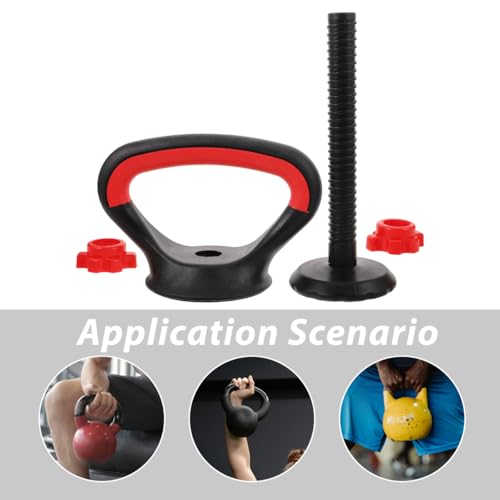 UPKOCH Adjustable Kettlebell Handle for Weight Plates, Dumbbell Converter Grip Attachment for Home Gym Strength Training, Loadable Workout Equipment