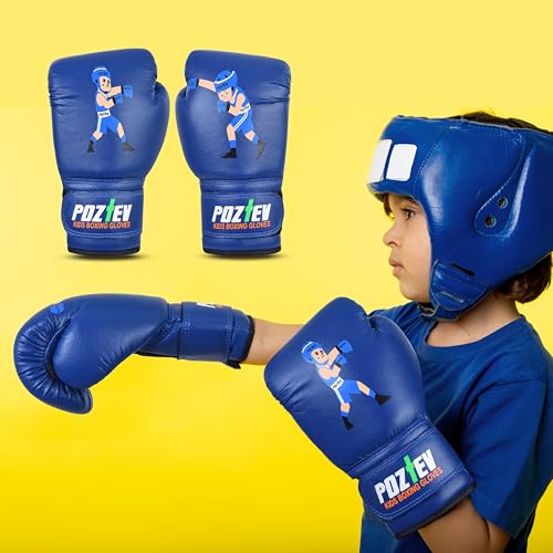 Youth Boxing Gloves for Kids Ideal for Boxing, Kickboxing, Muay Thai, UFC, MMA - Beginner Junior Heavy Punching Bag Gloves for Children Sparring Training Martial Arts Mitts - color: Blue, size: 4oz