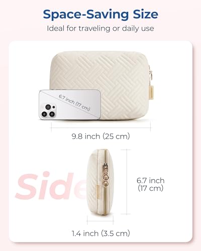 BAGSMART Electronics Organizer Case - Travel Accessories for Women, Cord Organizer for Phone, SD Card, Beige - color: C-Beige