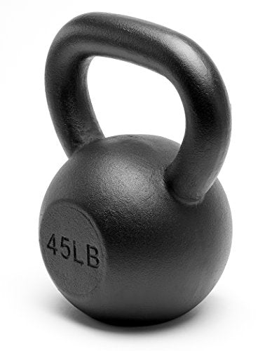 Powder Coated Solid Cast Iron Kettlebell Weights Set 5lb to 45lb Various Combination - color: R-Black(45+45)lb