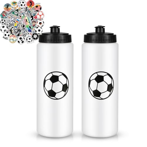 Soccer Party Favors, 2 Pack Water Bottles, 200 Stickers | 12 Soccer-Pattern Bottles, 200 Themed Stickers, BPA-Free 20 oz Design, Leak-Proof Lids, Ideal for Teams and Parties - style: 3# 2 Pack-Soccer