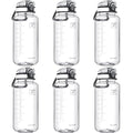 Fanhaw 32 Oz Clear Tritan Water Bottle (6 Pack), BPA-Free & Leak-Proof, Wide Mouth with Anti-dust Chug Lid, Reusable Plastic Bottle for Gym, Travel, School & Office (Clear&White) - color: Clear&White, size: 32 Ounces (Pack of 6)