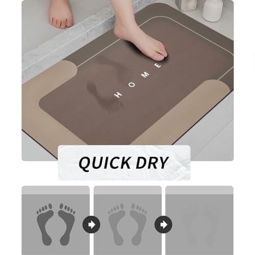 Housego Absorbent Bath Mat, Quick Dry Bath Rug, Non-Slip, 3PCS, Brown | 3PCS Absorbent Bath Mat Magic Rug Sets; Quick Drying Bath Mat Non-Slip Floor Rug Rubber Backed for Bathroom Kitchen Shower - color: Brown, size: 3 PCS