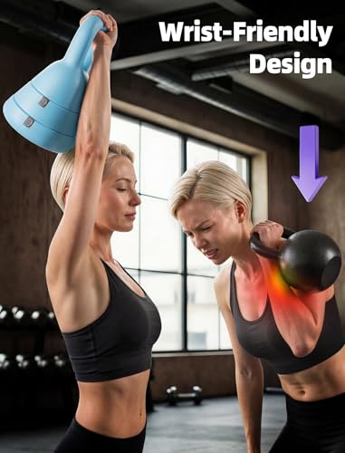 Adjustable Kettlebell, 5lb 9lb 15lb Kettlebell Weights Set, Ergonomic Design & Wide-Handle for Home Gym, Full-Body Workouts Strength Training and Weight Loss, Good for Men Women & Beginners - color: Blue
