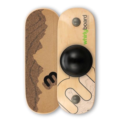 Whirly Board Wide 360˚ | Standing Desk Balance Board | Wobble Board Portable Home Gym | Snowboard Training | Surf trainer | Balance Board for Kids & Adults | Core Balance Trainer - color: Cork Rubber Grip Tape - Teton Mtns