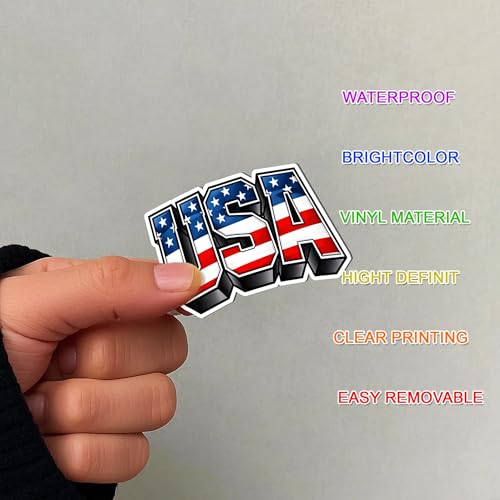 30 PCS USA Patriotic Stickers Pack, American Flag Vinyl Waterproof Sticker, July 4th Anniversary Independence Day Decals for Laptop Water Bottle Helmet Scrapbook Gifts for Adults Teen Student - color: Us Flag Sticker