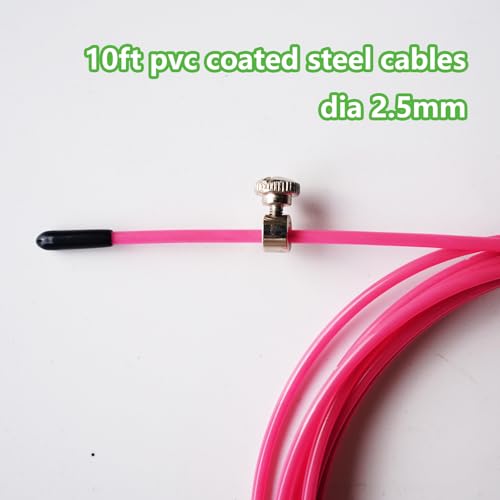 Replacement Cable Cord for Speed Jump Rope, 10FT Stainless Steel Cable Wire,Wire Replacement Jump Rope Speed Cable Accessory for Fast Speed Jump Ropes - color: P-ink