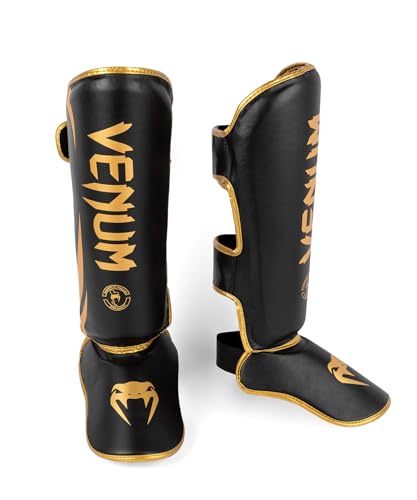 Venum Challenger Standup Shin Guards - color: Black/Gold, size: Large