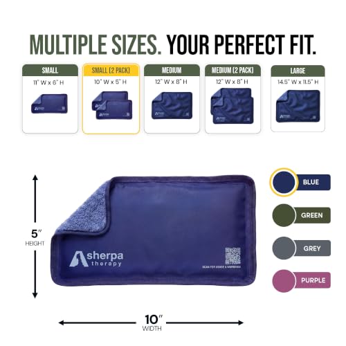 Small Soft Ice Packs for Injuries Reusable - Hot and Cold Flexible Gel Ice Packs Reusable for Ankle, Hand, Wrist, Head Pain Relief - 5" x 10" - 2PK - Blue - size: Small (2 pack), style: Blue