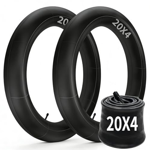 2 Pack of Fat Tire Bike Inner Tubes, 20/24/26 X4.0 Heavy Duty Bike Tube, Inner Tube with 32mm Schrader Valve for Snow Mountain Bike E-Bike - size: 20X4.0 (2 Pack)