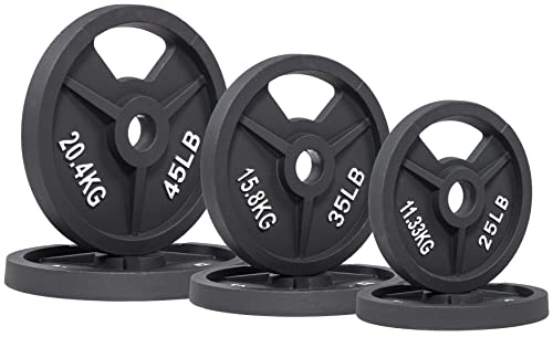 BalanceFrom Cast Iron Olympic 2-Inch Plate Weight Plate for Strength Training, Weightlifting and Crossfit, Multiple Packages - color: Style #7, style: D. 210LB Set