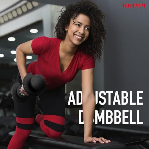 Keppi Adjustable Dumbbells Set-25lb/40lb/55lb/60lb, Anti-Slip Metal Fast Adjust Weight Handle, Exercise & Fitness for Full Body Workout - Adjustable Dumbbell Series - style: 25LB-Pair