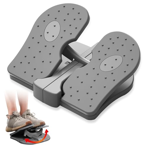 Mini Stepper Trainer, Reinforced Nylon Foot Stepper Exercise Machine Quiet Stair Stepper Foldable Leg Exerciser Peddle for Home Office - color: Grey