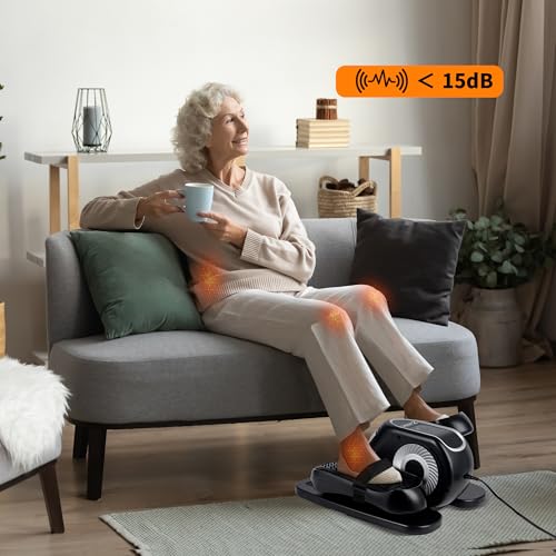 Zakle Under Desk Elliptical Machine, Electric Elliptical Training Machine w/Remote Control, 12 Speed Levels, Quiet Seated Pedal Exerciser for Home Office