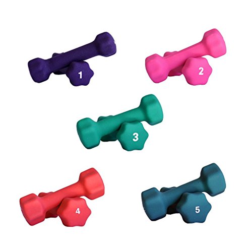 Neoprene Dumbbell Set, 12 Pairs | With Rack