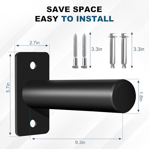 EVERYMATE Weight Plate Rack, Wall Mount Weight Plate Holder for Bumper Plates, Max Weight Capacity 330 lb, Home Gym Organizer - size: 2-inch-4Pack