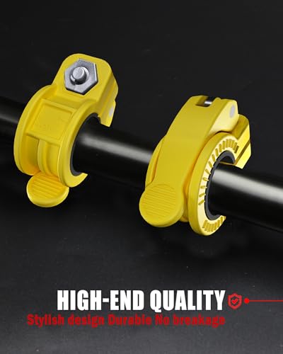 Mini Barbell Clips 1 inch I Multi-Size Adjustable Barbell Collar I 1 inch Barbell ClampsIQuick Release Weight Clips Pair of Locking for Dumbbell Bar - color: Yellow