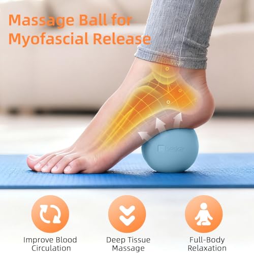 Massage Lacrosse Balls for Myofascial Release, Trigger Point Therapy and Yoga Therapy, Foot Massage Ball to Relieve Plantar Fasciitis Blue - color: Blue