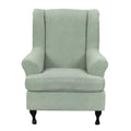 CRFATOP 2 Piece Stretch Wingback Chair Cover Jacquard Wing Chair Slipcovers Spandex Fabric Wingback Armchair Covers with Elastic Bottom for Living Room Bedroom Wingback Chair,C24 - color: Color C24