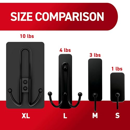 Command 10 lb X-Large Matte Black Triple Hooks, 3 Hooks and 12 Strips, Damage-Free Hanging with Adhesive Strips, No Tools Wall Hook for Hanging Decorations in Living Spaces - style: 3-Pack